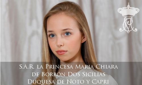 S.A.R. la Princesa Maria Chiara de Borbón Dos Sicilias, Duquesa de Noto y Capri